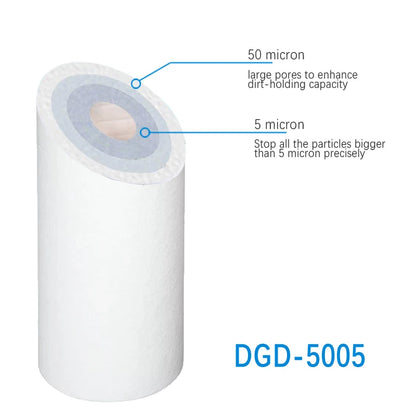 Polypropylene Water Filter Cartridge DGD-5005 4.5"x10" Sediment Filters