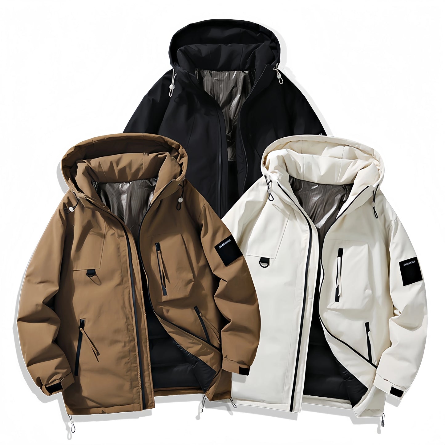 Wholesale Unisex Jackets, Outdoor Winter Waterproof Sports Waterproof Hooded Hiking Casual Zipper Multi Pocket Men's Down Jacket.