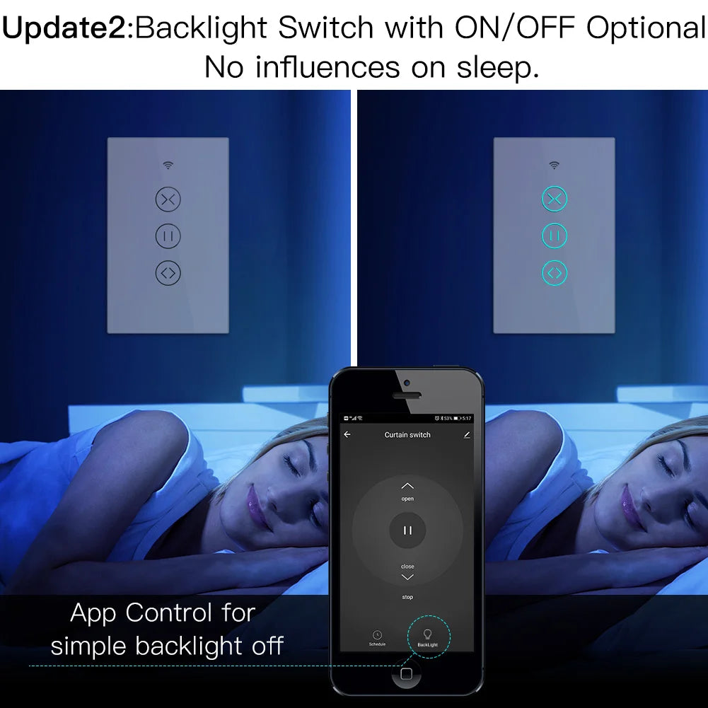 US EU WiFi RF433 Smart Touch Vorhang Rollos Motorschalter Tuya Smart Life App Fernbedienung Funktioniert mit Alexa Google Home.