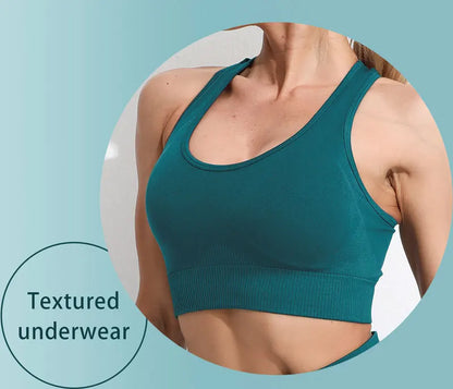 High Waist Elastic Seamless Yoga Wear Women Fitness Clothes Gym Clothing Workout Set Long Sleeve Crop Top Leggings Sports Suit.