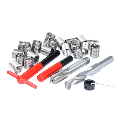 XCAN Gewindereparaturwerkzeug, 25 Stück, M3/M4/M5/M6/M7/M8/M10/M12/14 zur Wiederherstellung beschädigter Gewindeschraubenschlüssel, Spiralbohrer, Handwerkzeug