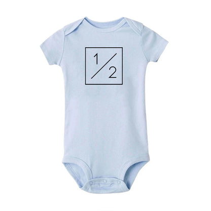 Eine hälfte geburtstag strampler Halb brithday hemd 1/2 Halb Geburtstag einteiliges Junge halbe geburtstag outfits Geschlecht Neutral Baby geschenk