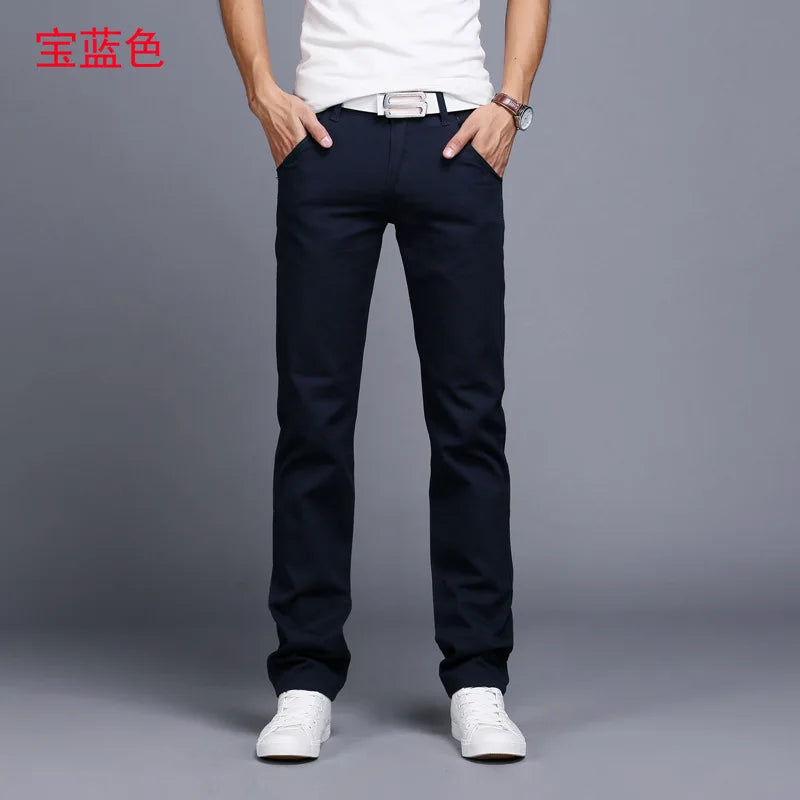 2022 Spring summer New Casual Pants Men Cotton Slim Fit Chinos Fashion Trousers Male Brand Clothing 9 colors Plus Size 28-38