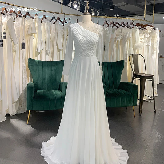 Jancember LSSG068 New Bride Dress Long Cheap Wedding Dresses Princess Wedding Dresses With High Quality