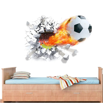Creative Football PVC Wall Sticker Soccer Personalized Name Wall Decals For Kids Boys Room Mural Bedroom Decor Poster Art