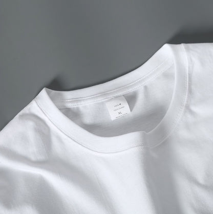 MRMT 2025 Brand New Man's 220g Pure Cotton T Shirt Men Man Solid Color Short Sleeved Combed Cotton Round Neck Thickening.