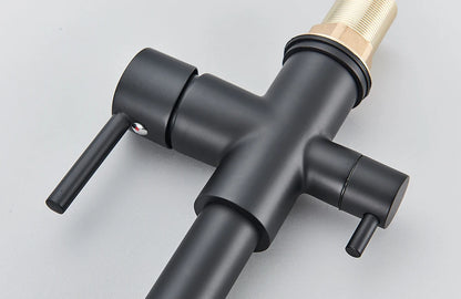 Filter Kitchen Faucet 2 In 1 Pull Down 360° Flexible Drinking Pure Water Purification Faucets Brass Hot Cold Water Mixer Tap