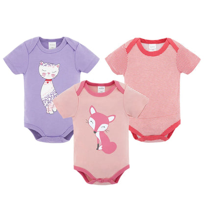 3 teile/los Baby Jungen Body Mode Körper Anzüge Kurzarm Neugeborenen Overalls Cartoon Kinder Baby Mädchen Strampler Kleidung Боди