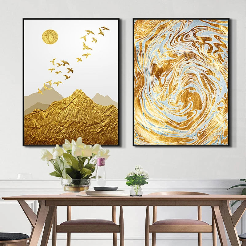 Customizable Abstract Landscape Mural Living Room Decoration Nordic Canvas Wall Art Pictures for Bedroom Modular Home Decor.