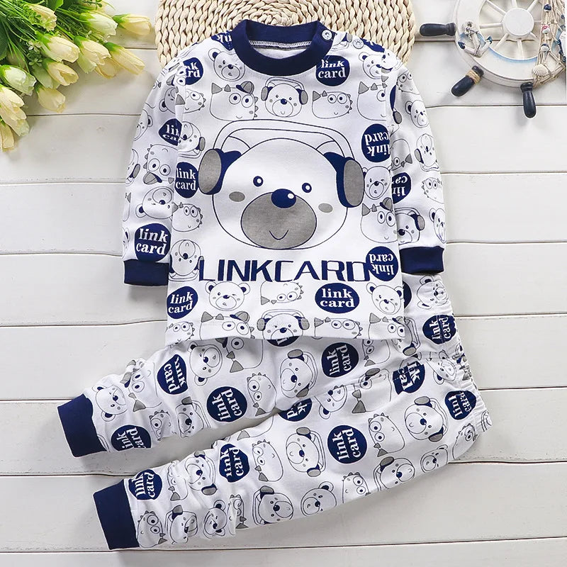 Kids Clothes Children Sets Children's Clothing Boys Girls CottonAutumn winter Clothing Pants Sleepwear Underwear Christmas Gift.