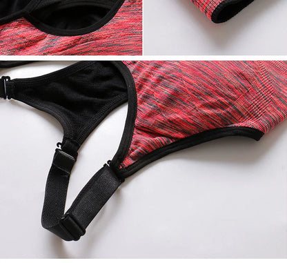 Sofu Cross Back Women Sports Bra Quick Dry Padded Shockproof Gym Fitness Running Sport Brassiere Tops Push Up Bras.