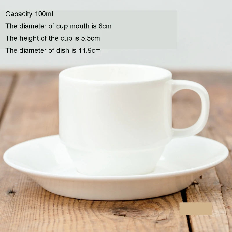 Pure White Bone China Coffee Cup Ceramic Simple Nordic Latte Cups Creative Fancy Afternoon Tea Cafe Coffee Cup and Saucer Spoon