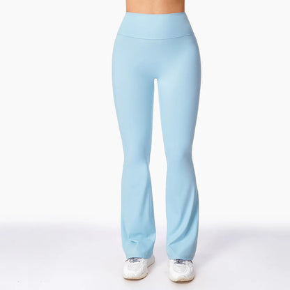 New Arrival Lulu Micro Stretch Wide Leg High Waist Yoga & Fitness Pants Naked Sports Wear Solid Pattern for Running Exercise