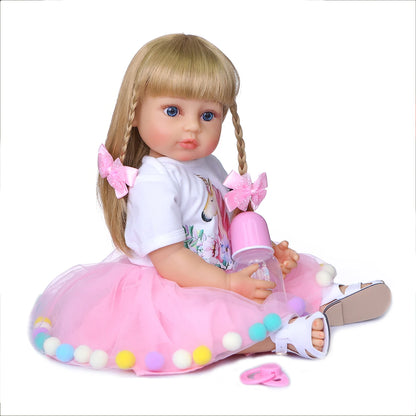 NPK 50CM Full Body Soft Silicone Popular Sweet Face Reborn Toddler Baby Girl Doll Birthday Christmas Gift High Quality Doll.