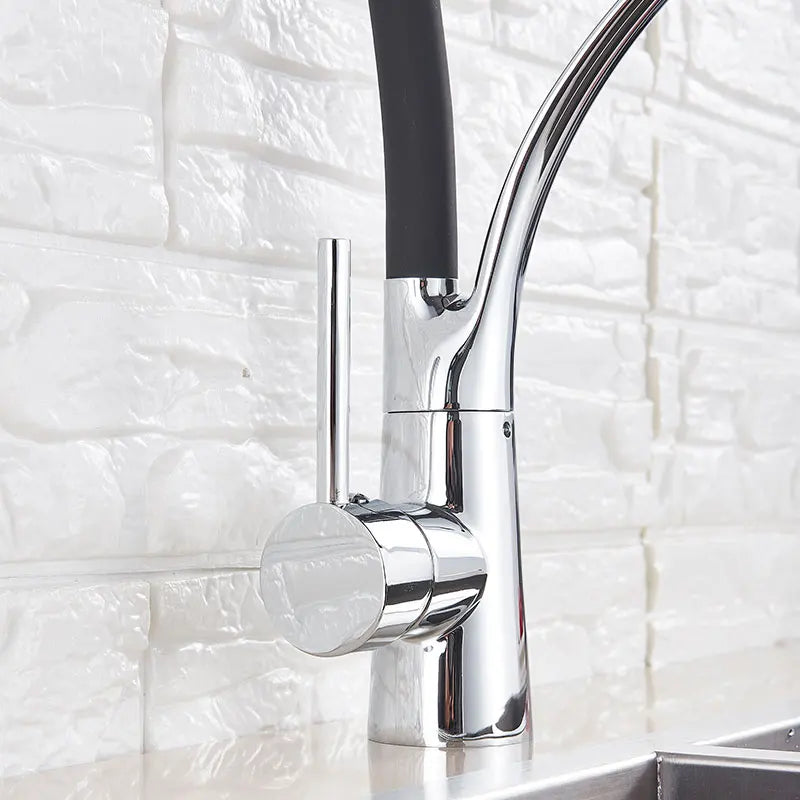 Kitchen Faucet Swivel Pull Down Black Hose Kitchen Sink Faucet Sink Tap Mounted Deck Bathroom Hot And Cold Water Mixer Crane