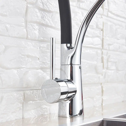 Kitchen Faucet Swivel Pull Down Black Hose Kitchen Sink Faucet Sink Tap Mounted Deck Bathroom Hot And Cold Water Mixer Crane
