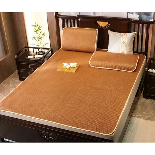 WOSTAR Summer bamboo rattan cooling mattress cool ice sleeping mat single double bed family cold sheet protection pad king size.