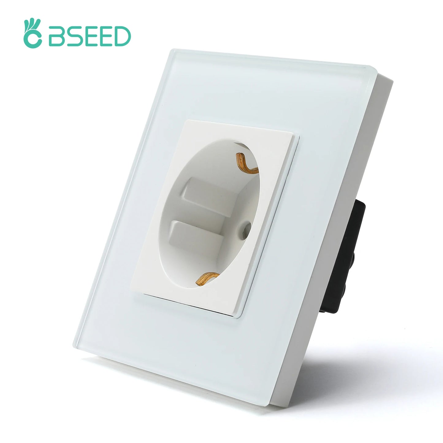 BSEED 1/2/3Gang Touch Licht Schalter 1Way Einfache Sensor Schalter Typ-c USB Steckdosen EU Standard glas Panel Blaue Hintergrundbeleuchtung 10A Weiß