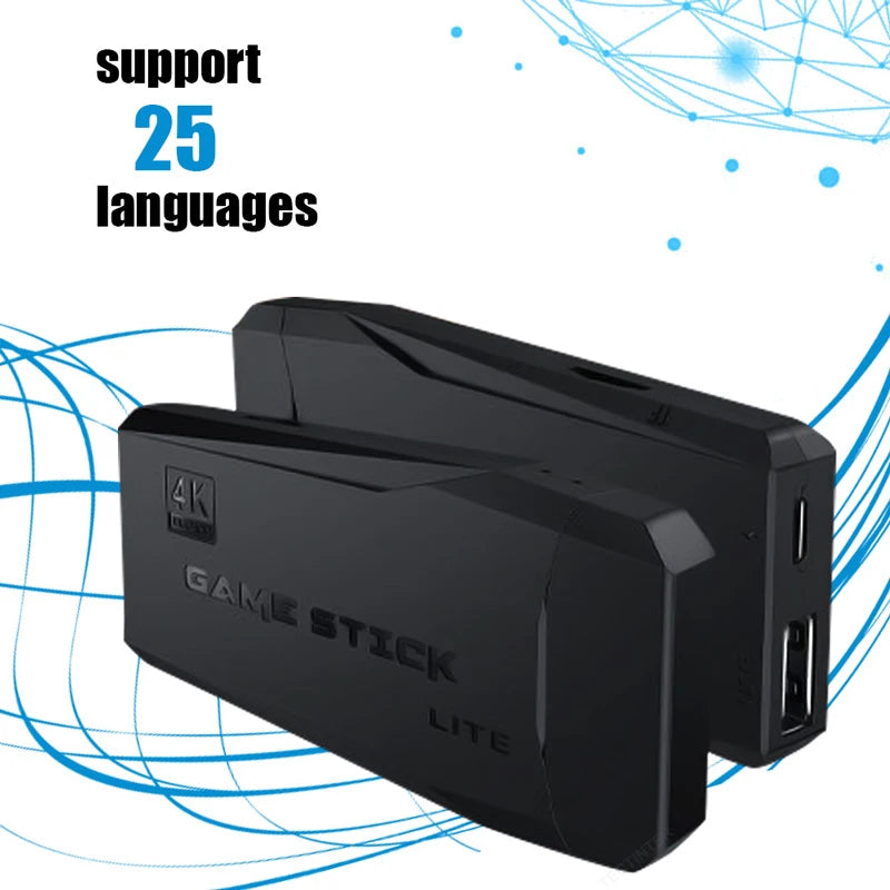 M8 4K TV Game Stick Video Game Console Built-in 40000 Games Wireless Gamepads Controller TV Retro Handheld Game Player for PS1.