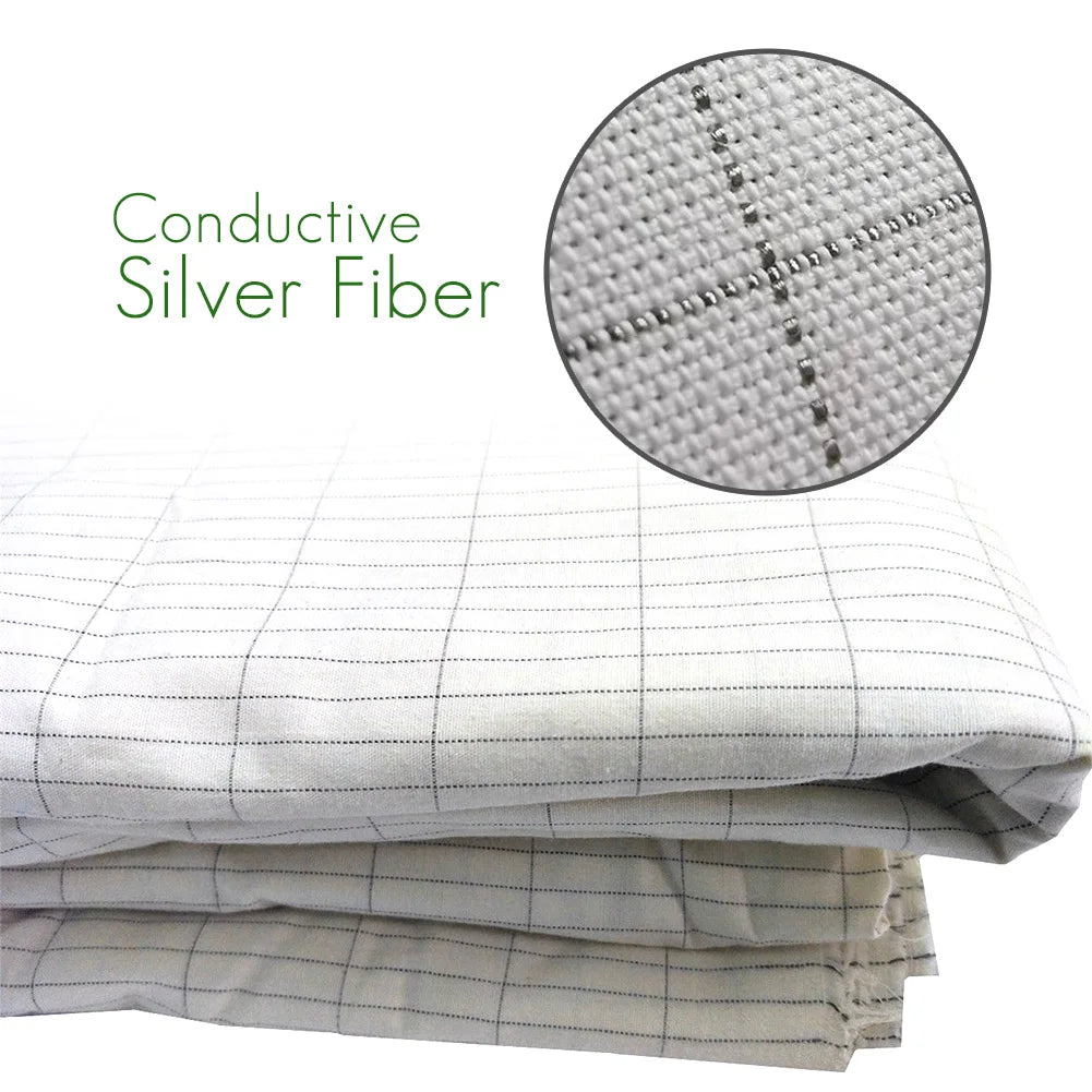 Conductive Silver Fiber Earthing Bedsheet Grounded Anti-static Health Protection Bed Sheet Antibacterial for Better Sleeping.