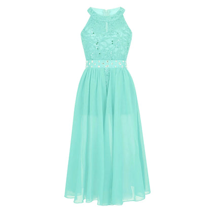 Kinder Mädchen Ärmellose Blumen Spitze Strass Party Kleid Dance Strampler für Schule Pageant Geburtstag Hochzeit Bühne Leistung