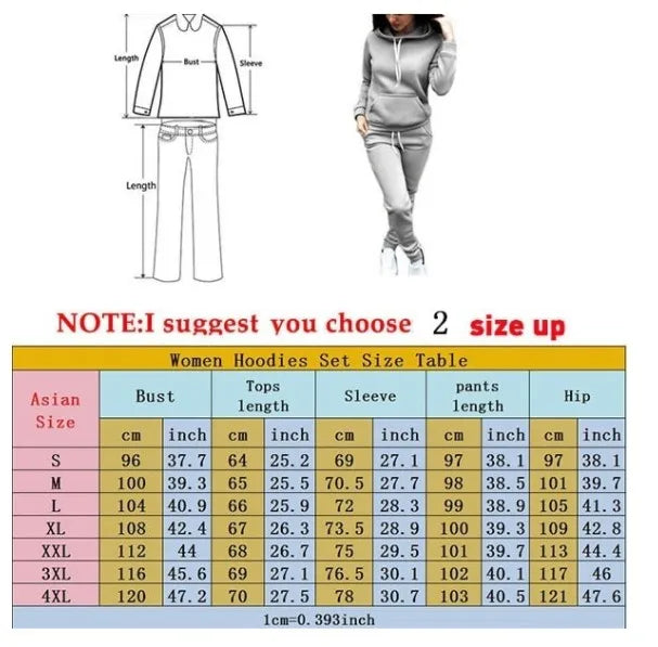 Autumn Women's Fleece Tracksuit 2 Pieces Set Pullover Hoodies+Pants Sport Suit Female Winter Warm Sweatshirt Suit for Woman.