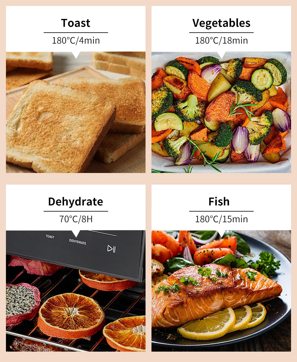 BioloMix Multifunctional 7L Air Fryer without oil electric oven, Dehydrator, Convection Oven, Touch Screen Presets Fry, Roast.