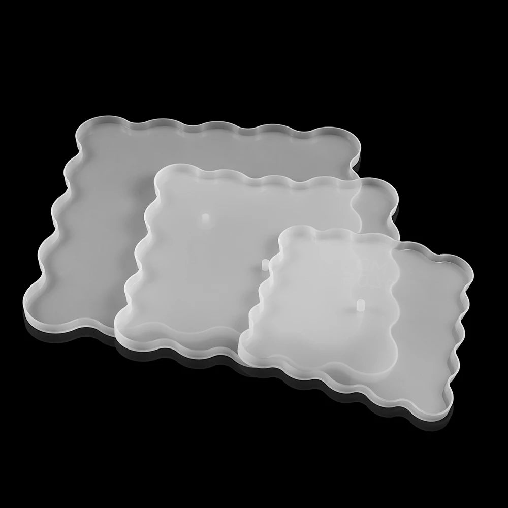 Three-Layer Fruit Dish Epoxy Resin Mold Tea Tray Silicone Molds Storage Tray Mould For DIY UV Resin Coaster Accessories.