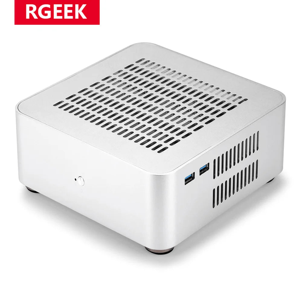 RGEEK L80S All Aluminum Chassis Small Desktop Computer Case PSU HTPC Mini-ITX PC Houses With Power Supply.