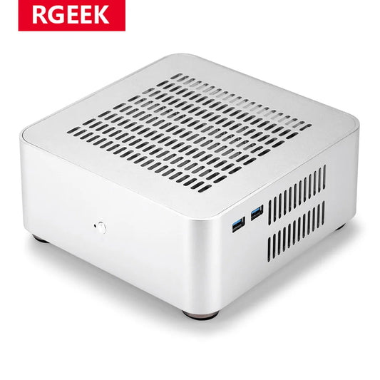 RGEEK L80S All Aluminum Chassis Small Desktop Computer Case PSU HTPC Mini-ITX PC Houses With Power Supply.