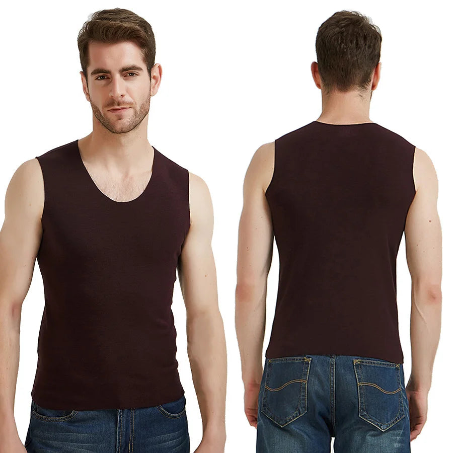 Warm Tank Tops Men Winter Thick Clothes Fitness Thick Heating Fiber Vest Male Sleeveless Tops Slim Casual Seamless Undershirt.