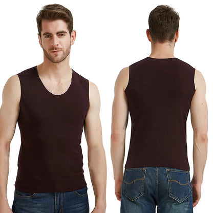 Warm Tank Tops Men Winter Thick Clothes Fitness Thick Heating Fiber Vest Male Sleeveless Tops Slim Casual Seamless Undershirt.