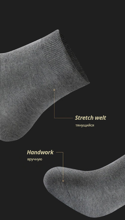 Box Pack Men's Cotton Socks 10Pairs/Box Black Business Men Socks Soft Breathable Summer Winter for Man Boy's Gift Size EUR39-45