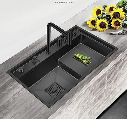 ASRAS Nanometer Handmade Sinks 4mm Thickness 220mm Depth SUS 304 Stainless Steel Luxury Stepped Kitchen Sinks