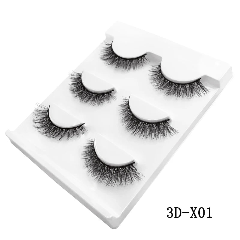 3 Pairs natural false eyelashes thick makeup real 3d mink lashes soft eyelash extension fake eye lashes long mink eyelashes 3d.