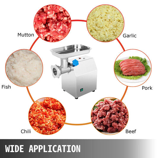 SucceBuy 250Kg/H Electric Meat Mincer Grinder 1100W Commercial Kitchen Chopper FoodProcessor SausageMaker Machine Home Appliance.