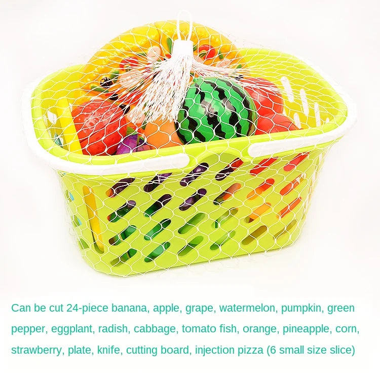 6/10/13/24Pcs Kitchen Fun Cutting Fruits and Vegetables Food Play House Set Puzzle Education Toys For Kids Boys Girls Xmas Gifts.