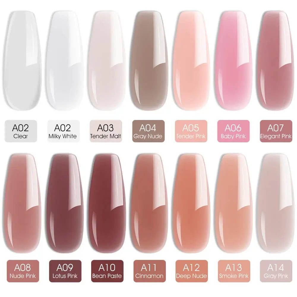 15ml Venalisa Jelly Extension Nail UV Construction Gel French Glitter Poly Nail Gel Clear Natural Camouflage Color Fibre Varnish.