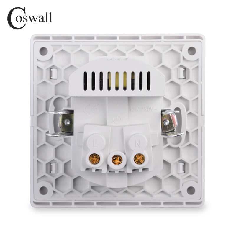 Coswall Typ-C-Schnittstellensteckdose, Vollspiegel, Kristallplatte, schwarze Wand, EU, Russland, Spanien, französische Standardsteckdose mit USB-Ladeanschluss.