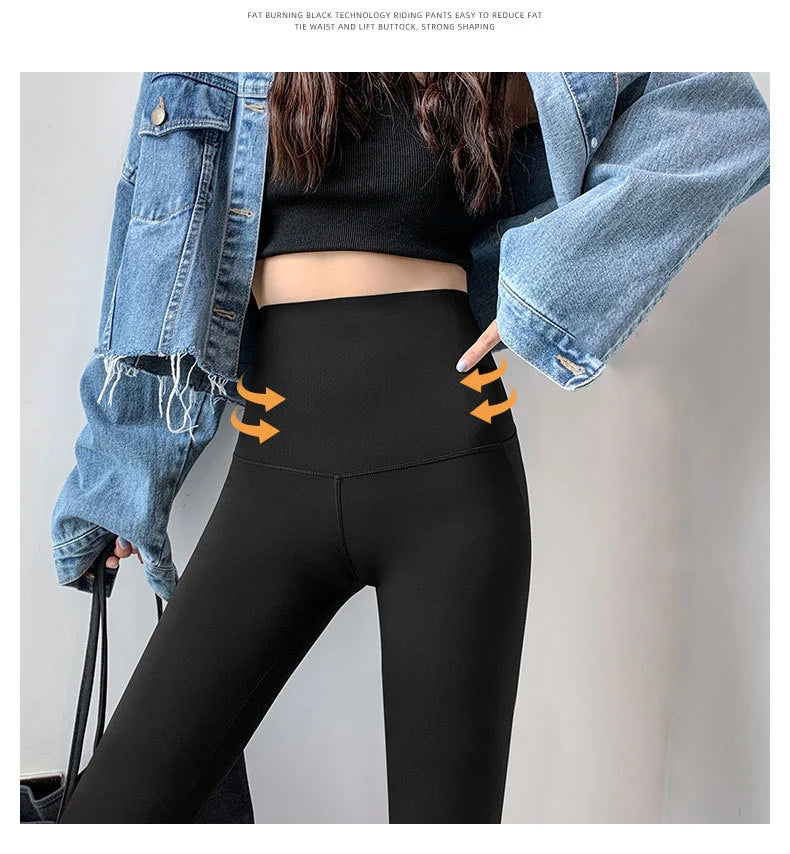 BIVIGAOS Micro Pressure Sharkskin Leggings Women Black Fitness Shaping Hip Lifting Leggings Skinny Slim Sport Workout Leggings.