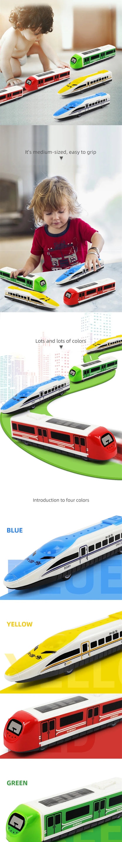 Mini Pull Back Cartoon Train Car Toy Single Pack Diecast Vehicle Model, Perfect Boys' Gift and Room Decoration for Kids.