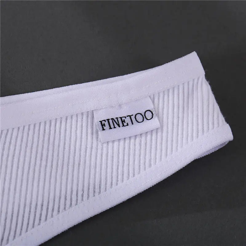 FINETOO 3PCS/Set G-string Panties Cotton Women's Underwear Sexy Panty Female Underpants Thong Solid Color Lingerie T-Back Design.