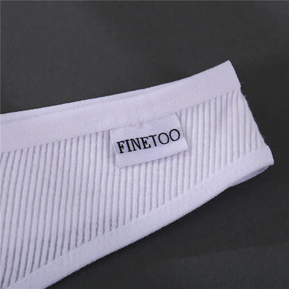 FINETOO 3PCS/Set G-string Panties Cotton Women's Underwear Sexy Panty Female Underpants Thong Solid Color Lingerie T-Back Design.
