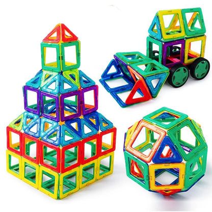 30-168PCS Medium Size Magnetic Building Blocks Magnet Designer Construction Set Montessori Educational Toys For Kids Gifts.
