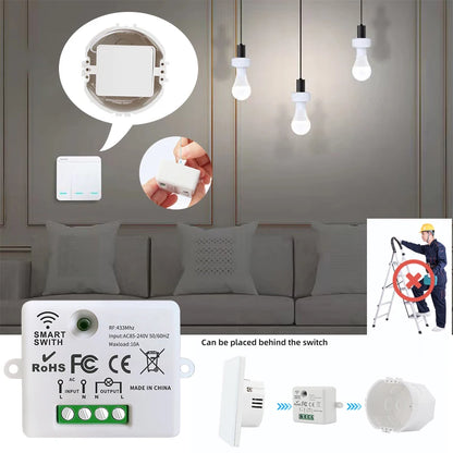 Wireless Smart Switch Licht 433 Mhz RF 86 Wand Panel Schalter mit Fernbedienung Mini Relais Empfänger 220 V Hause led Licht Lampe Fan.