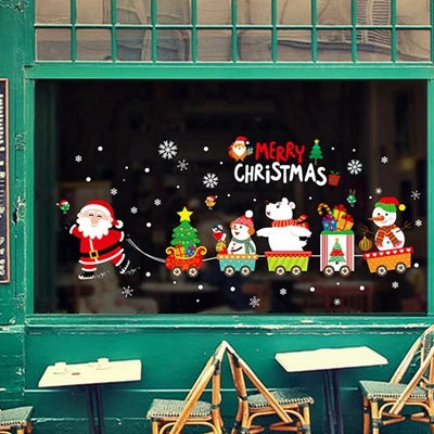 2025 Merry Christmas Wall Sticker Window Glass Merry Christmas Decor for Home Living Room Wall Decor 2026 Happy New Year Sticker.
