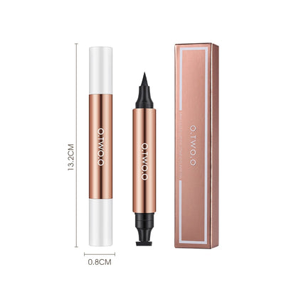O.TWO.O Eyeliner Stamp Black Liquid Eyeliner Pen Waterproof Fast Dry Double-ended Eye Liner Pencil Make-up for Women Cosmetics.