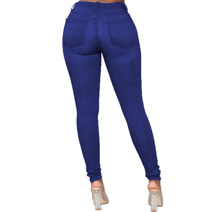 XS-6Xl High Waist Stretch Skinny Pencil Jeans Pants Women Plus Size Denim Trouser.