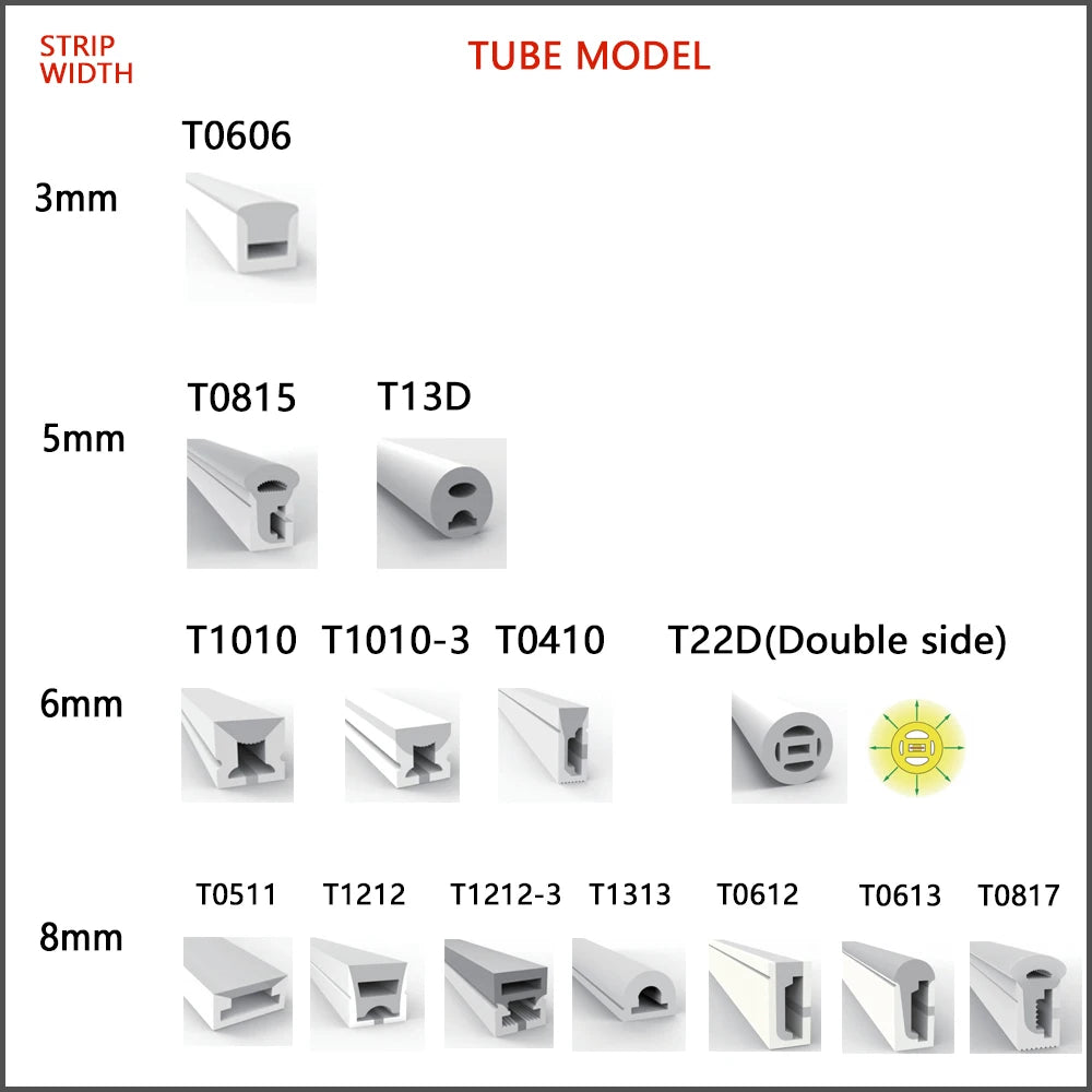 LED Silicone Tube Flexible Neon Soft Lights For SK6812 WS2812B WS2811 DIY Christmas Holiday Decoration Strip Light Tape Rope.