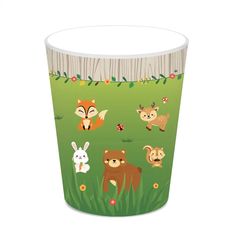 Dschungel Thema Partei Dekor Versorgung Einweg Geschirr Set Wald Tier Fuchs Hedgehog Ballon Baby Dusche Kid Geburtstag Kuchen Topper.